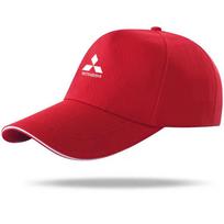 Car Baseball Cap Auto Logo Sun Hat for Mitsubishi Ralliart Lancer EX Outlander 3 Xl l200 Pajero 4 ASX raudona