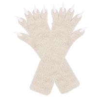 Animal Paw Halloween Plush Long Gloves Full Finger Long Nails Cosplay Gloves  Cosplay Parties chaki