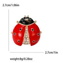 Rhinestone Seven Star Ladybugs Pins for Women Unisex Grease Insect Brooches Office Party Friend Gifts Jewelry Accessories