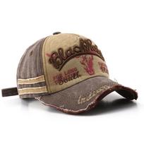 Retro skalbta medvilninė beisbolo kepuraitė Hip Hop raidžių siuvinėjimas Tėčio kepuraitė vyrams, moterims Reguliuojama medvilninė snapback kepuraitė 54-60cm chaki