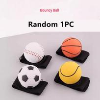 4 Piece Sports Ball Wristband Set Basketball, Baseball Football on Elastic String - Perfect for Boys Outdoor Play Pet Dog Toys