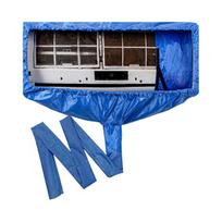 Air Conditioning Cover Waterproof Labor-saving Polyester Air Conditioning Cleaning Bag with Water Pipe Cover Home Supplies mėlyna