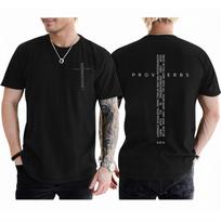 Patarlių knyga 3:5-6 Marškinėliai Vasariniai Vyriški Krikščioniško Kryžiaus Grafinis T-shirt Minimalistinis Tikėjimo Gatvės Stiliaus Trumpomis Rankovėmis Laisvalaikio Viršus S įvairiaspalvis