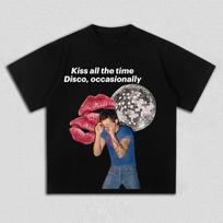 Harry Styles  Kiss All The Time Disco, Occasionally  Graphic T Shirt Men Women Retro Pop Cotton Short Sleeve Streetwear Tee S įvairiaspalvis