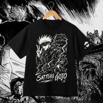 Jujutsu Kaisen Gojo Satoru Anime T-Shirt Men's Graphic Streetwear Tee Casual Apparel for Jujutsu Kaisen Fans S įvairiaspalvis