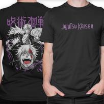 Men Women Jujutsu Kaisen Satoru Gojo Graphic T-Shirt Back Print Anime Streetwear Black Casual Cotton Tee S įvairiaspalvis