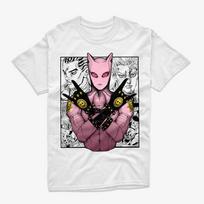 JoJo's Bizarre Adventure Killer Queen Yoshikage Kira Diamond Is Unbreakable Anime Graphic T Shirt Manga Streetwear Cotton Tee S įvairiaspalvis