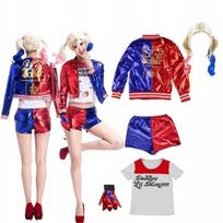 Strój Kostium Przebranie Harley Quinn Joker Cosplay Peruka S/M