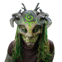 Pilnos galvos kaukė Tampri Realistiška Helovino reikmenys Linksmas Karnavalas Lateksinė Žaliojo Miško Elfas Senolio Kaukė su Šviesa Cosplay