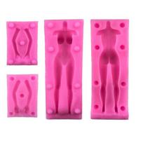 1 Set Body Mold Flexible Bendable Silicone Male Female Full-body Mold for Home 2 raudona
