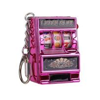 „Retro Mini Fruit Machine Keychain Game“ Laimėjęs geriausią draugą dovanų žaislų raktų laikiklis monetų žaidimų konsolės kūrybinis lošimo automatų kazino modelis