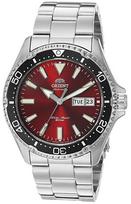 Orient Kamasu Stainless Steel Japanese Automatic Diving Red Metal Bracelet Men's Watch, -