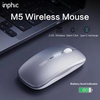 INPHIC M5 Wireless Mouse Ultra Slim Mouse Re chargeale &Quiet 1600 DPI Travel Mouse for Computer Laptop etc battery 500mah 10x8x2cm sidabras