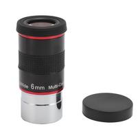 Teleskopo okuliaras 1,25 colio 68 laipsnių 6 mm plataus kampo astronominio teleskopo okuliaras black
