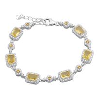 Silver bracelet with citrine nano 7.51ct, item weight 11.01 gr (2173205) 16-19cm gintaras