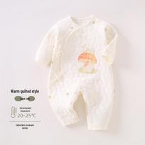 Butterfly Baby Romper: Cozy 3-Layer Cotton Onesie for Newborns - Perfect for Autumn & Winter 66 (3-6 Months, 13-15 lbs)