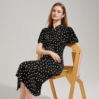 Tatu Stylish Short-Sleeve Midi Dress S