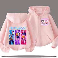 Hoodies Sweatshirts Girls Fun Zip Hoodie Kids Clothing Girls Cartoon Printed Fashion Sweatshirt Casual Top 110