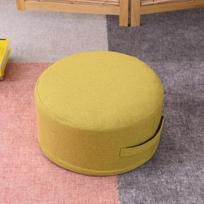 Round Floor Cushions, Tatami Thicken Pouf Ottoman, Detachable & Washable,for Coffee Table Balcony Bay Window,with Side Handle geltona