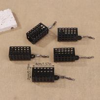 5PCS Iron Lure Fishing Feeders Round Square Feeder Basket Cage Fishings Lure Cage Fishing Tackle Feeder Cage