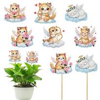 6Pcs Animal Stakes Diamond Painting Kits Diamond Art Garden Decor Kits Diamond Art Craft Kits for Beginners