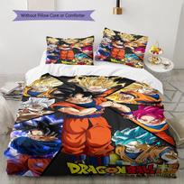 Dragon Ball Super Pattern Bedding,Quilt Set Quilt Cover Pillowcase Home Birthday Gift (1 * duvet cover + 2 * pillowcase, without core) 135x200cm