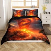 Tornado Duvet Cover TwinOcean Lighting Themed Comforter CoverNatural Disasters Bedding SetSoft Beach Coastal Decor Bed Set EU Single(135*200cm)3pcs