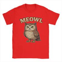 Meowl Funny Meow Cat Owl Brainrot Meme Men T Shirts Funny Tee Shirt Short Sleeve Crewneck TShirt 100 Cotton Gift Idea Clothes S