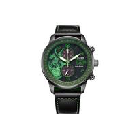Citizen Ecology Drive Collection Kvarcinis mechanizmas maitinamas šviesa Natūralios odos dirželis Unisex laikrodis CA7075-05E Green