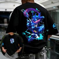Pokémon Anime Išvestinis Pikachu Dvipusiai Spausdinti Marškinėliai 2026 Vasara Vaikams T-shirt Lauko Treniruotėms ir Fitnesui Vyriški Sportiniai Drabužiai S
