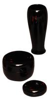 Nakamura Kosai Tea Box 12cm x 12cm x 5cm Tea Natsume Tea and Incense Akebono Design Set, Black, Size (L) (W) (H) (Outer Package), 3-Piece Set Whisk, juoda