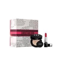 DIOR Lipstick Vivid Blue Gold Makeup Cushion Makeup Set 2026 Blue gold lipstick #720 sandalwood nude + embroidered outer box + soft and shiny 0N mėlyna