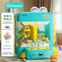 Dinosaur Claw Machine for Kids Animal Doll Machine Toy for Kids Mini Cartoon Claw Crane Machine Home Doll Grasping Machine Gifts žalia