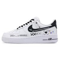 Nike Air Force 1 Spausdinta Kolekcija Neslystantis Amortizacija Lengvi Žemi Kateboardo Batai Unisex Juodi Balti CW2288-111(Team241-CSgo) 35.5