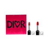 DIOR Lipstick Two-piece set: Blue Gold Soft Mist Matte Lipstick #688 + Blue Gold Velvet Lipstick #999 juoda