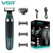 VGR Beard Hair Trimmer One Blade Rechargeable Facial Body Razor Electric Shaver Shaving Machine for Men & Women V-393 Waterproof and Long-lasting žalia