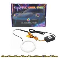 RGB Angel Eyes Halo Rings Lights with Turn Signal Lights APP Bluetooth LED Motorcycle Retrofit DRL Car Headlight 12V 24V 1 in 1-60mm