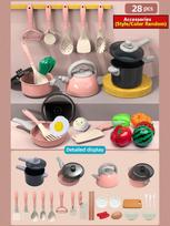 Kids Kitchen Toys Set 92/69/59 PCS Play Kitchen Accessories Kit with Play Pots Pretend Food Cooking Toy Toddler Girls Boy