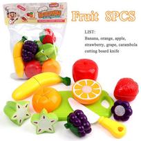 Children Kitchen Pretend Play Set Simulation Cutting Fruit Vegetable Food Cooking Miniature Thing Interactive Girl Kid Gift Toy