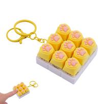 Cute Cat Paw Fidget Keyboard Keychain 9-Key Decompression Button Keychain Toys for Finger Squeeze Stress Relief Sensory Pendant