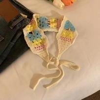 Flower Knitted Headband Floral Crochet Bandana Cute Women Hair Scarf  Travel Style 5