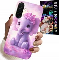 Etui Do Samsung Galaxy A56 5G - Słodki Słonik Na Różowym Tle Case +Folia