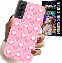 Etui Do Samsung Galaxy S21 Fe - Serca Kratka Różowa Obudowa Case + Szkło