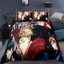 2/3 Pieces Jujutsu Kaisen Bedding Set Japan Anime Duvet Cover Home Custom Luxury Bed Quilt Cover Single Queen Bed Cover Set 135x200cm