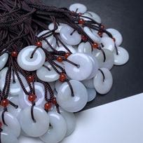 Myanmar Type A Jadeite 'Ping An Kou' Pendant Accessory 22-25mm with red cord