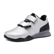 XT6061 Men's Leather Weightlifting & Squat Shoes with Velcro – Professional Training Sports Footwear 45 sidabras