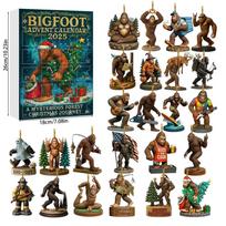 Bigfoot Advent Calendar Christmas Themed Acrylic Hanging Decor For Festive Celebrations
