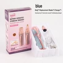 2-in-1 Electric Eyebrow and Hair Trimmer for Men & Women: Portable, Multifunctional Epilator and Shaver mėlyna