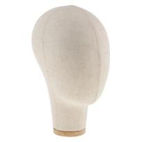 Burlap-Wrapped Mannequin Head for Displaying Hats, Wigs, & Accessories