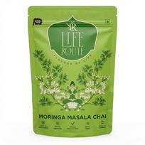 Life Route Moringa Masala Chai 100 g - Herbal Indian Tea Blend with Moringa, Ginger & Spices | Rich in Antioxidants & Immunity Boost | Caffeinated